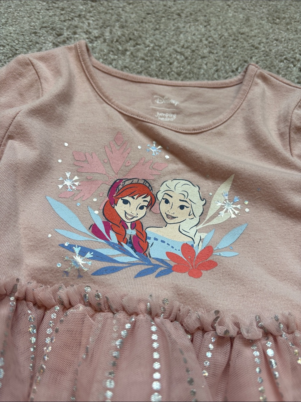 jumping beans Pink Tulle Dress with Elsa and Anna from Frozen - Picture 3 of 4